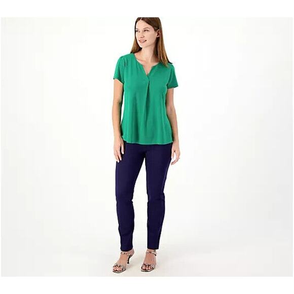 New Isaac Mizrahi Live! Regular Elements 24/7 Stretch Straight Pants Size Small - Picture 3 of 6